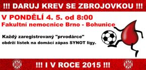 Hr��i Zbrojovky jdou op�t p��kladem, v pond�l� 4. kv�tna daruj� krev