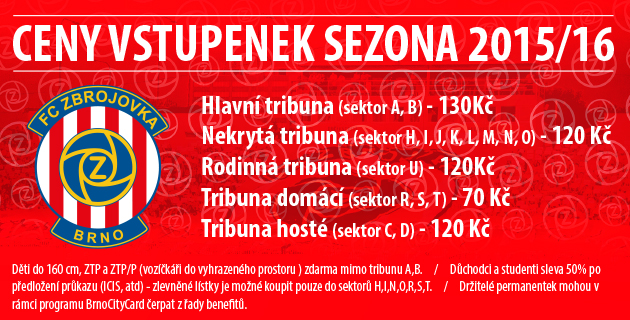 Ceny jednor�zov�ch vstupenek na sezonu 2015/16